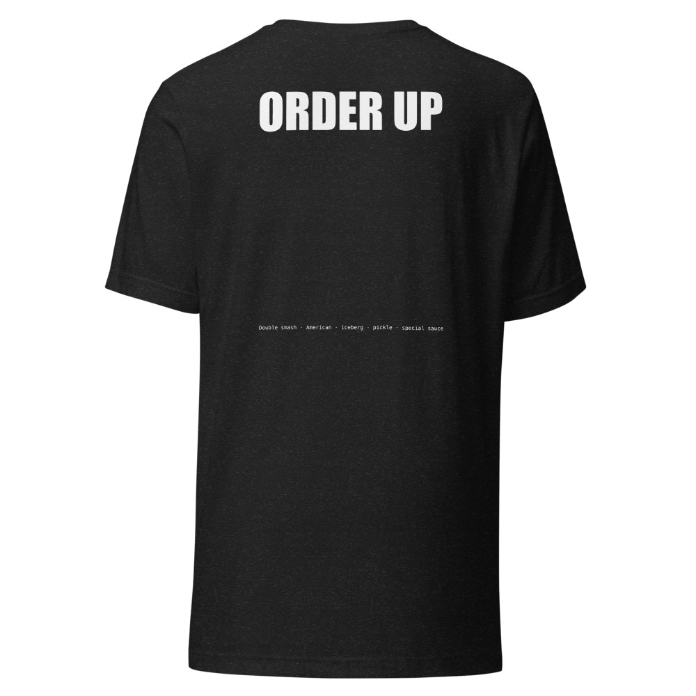 Back of shirt in Black Heather