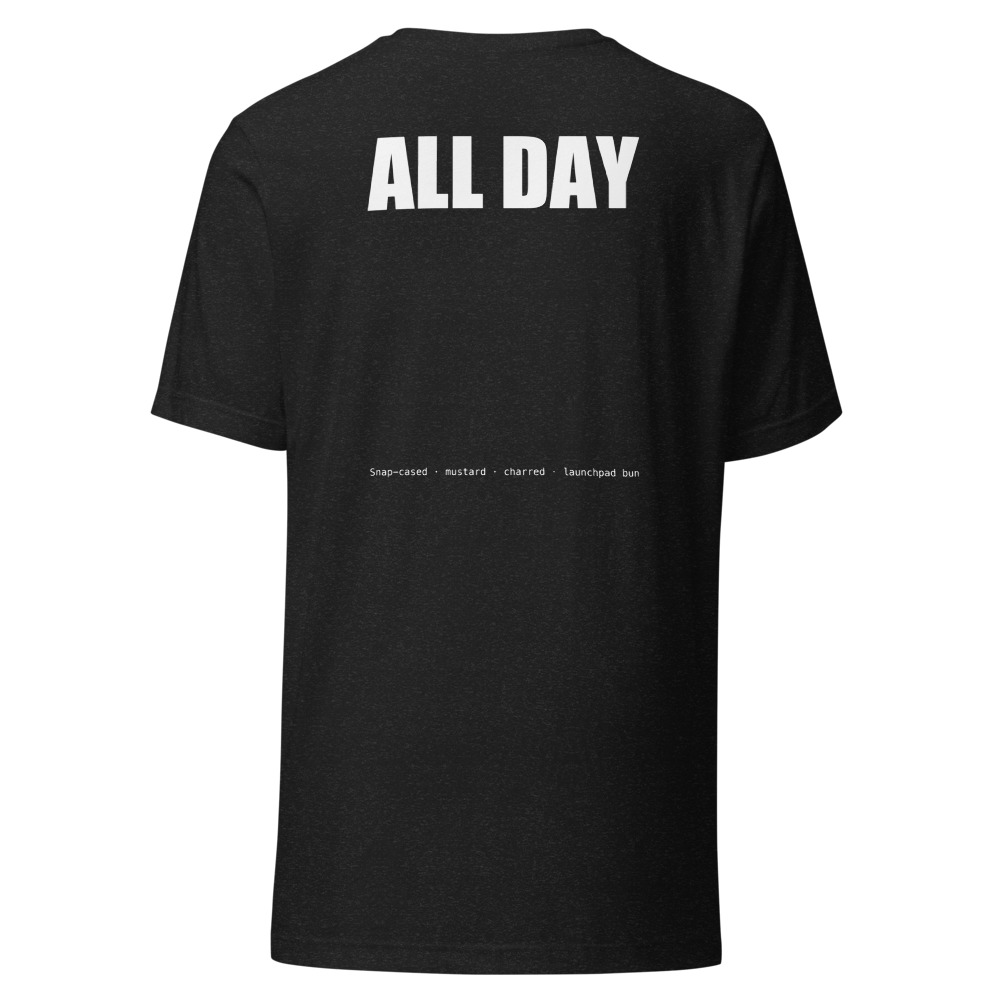 Back of shirt in Black Heather